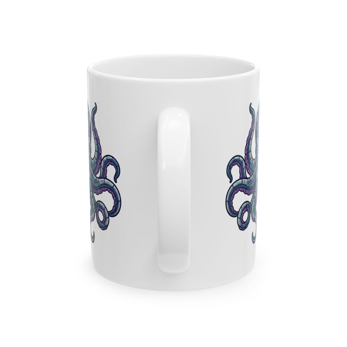 "Cyber Octopus" White Ceramic Mug