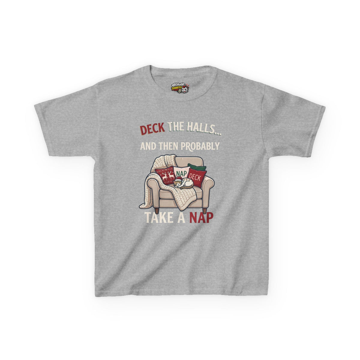 "Deck The Halls And Take A Nap" Kids Tee