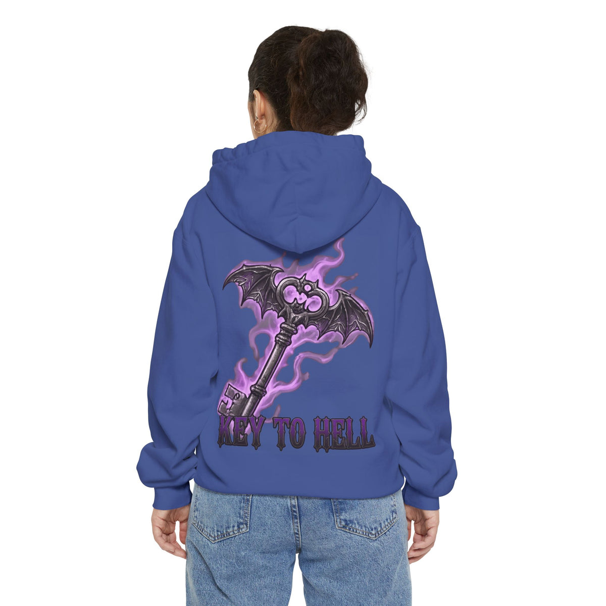 Color: Flo Blue | Skeleton Key Garment-Dyed Hoodie