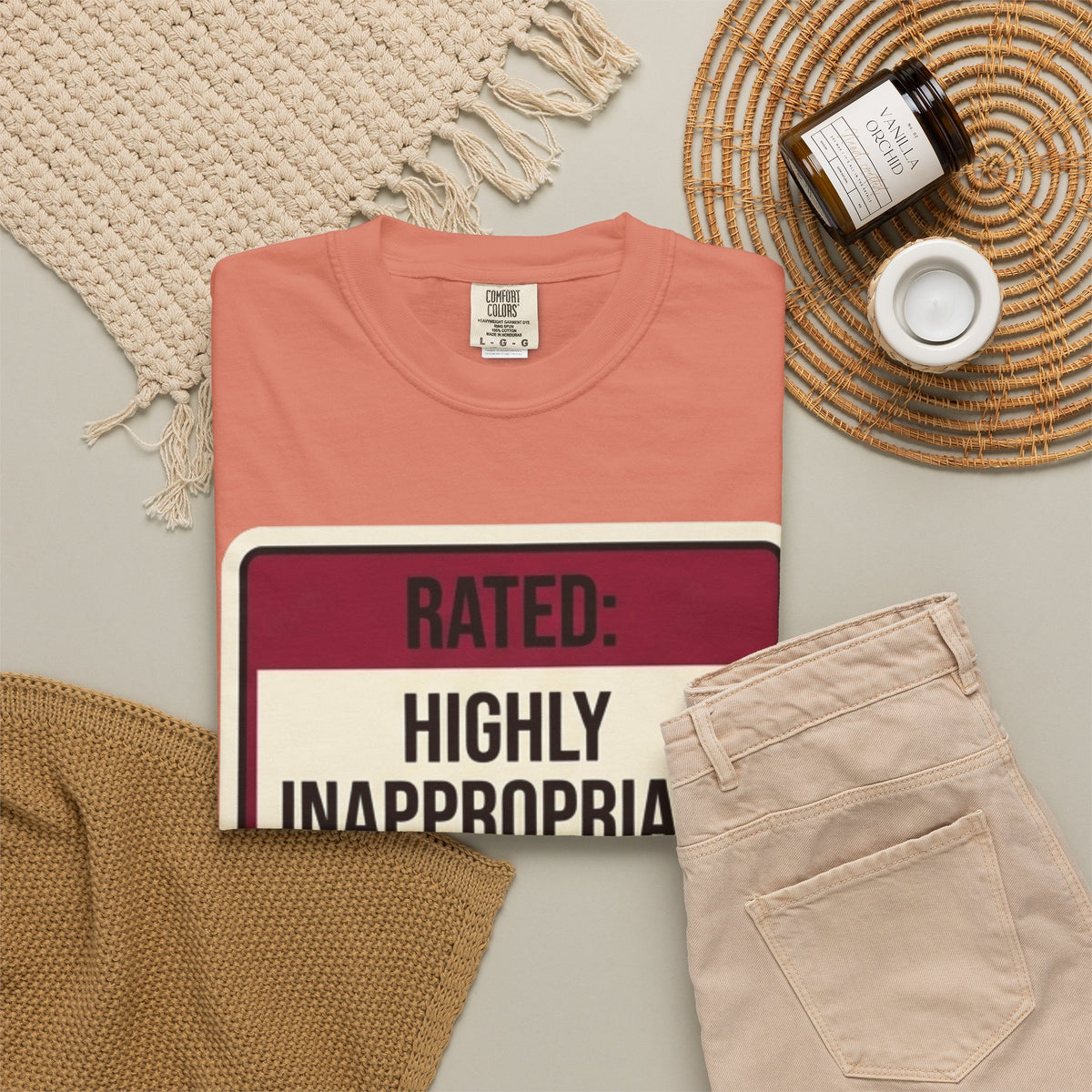 Good Book Series Highly Inappropriate Unisex Garment-Dyed Tee