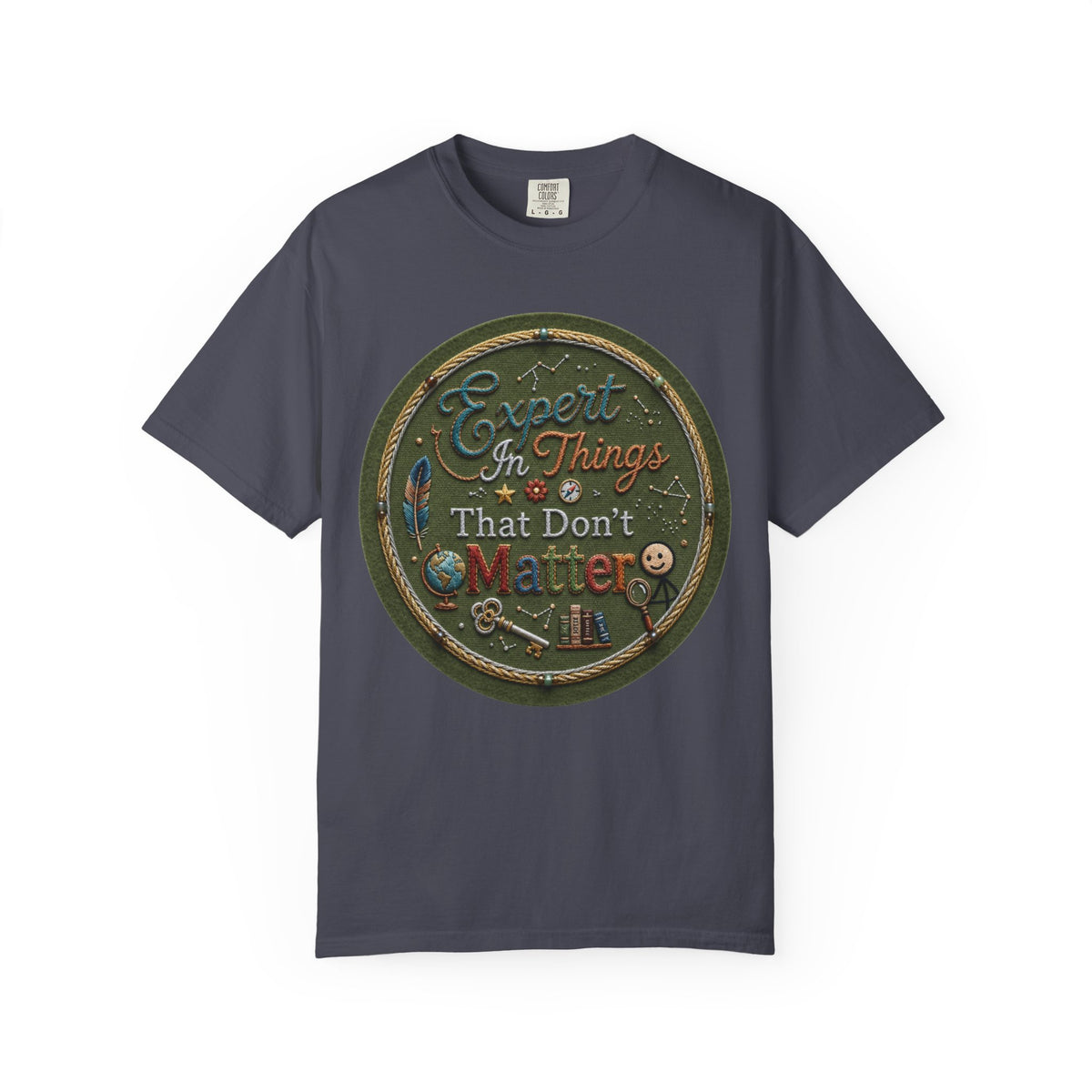 Color: Navy | Expert In Things That Don't Matter Unisex Garment-Dyed Tee