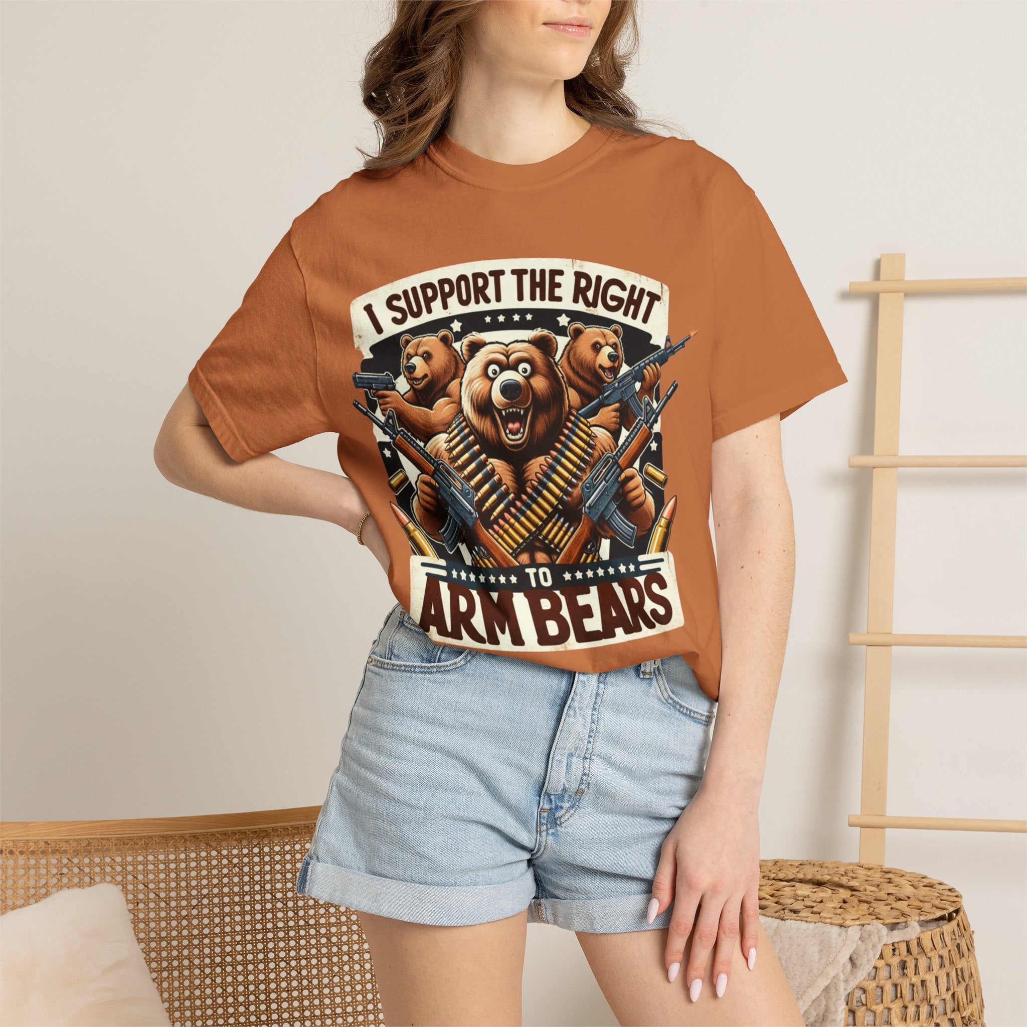 "The Right to Arm Bears (Tactical Trio)" Unisex Garment-Dyed T-shirt