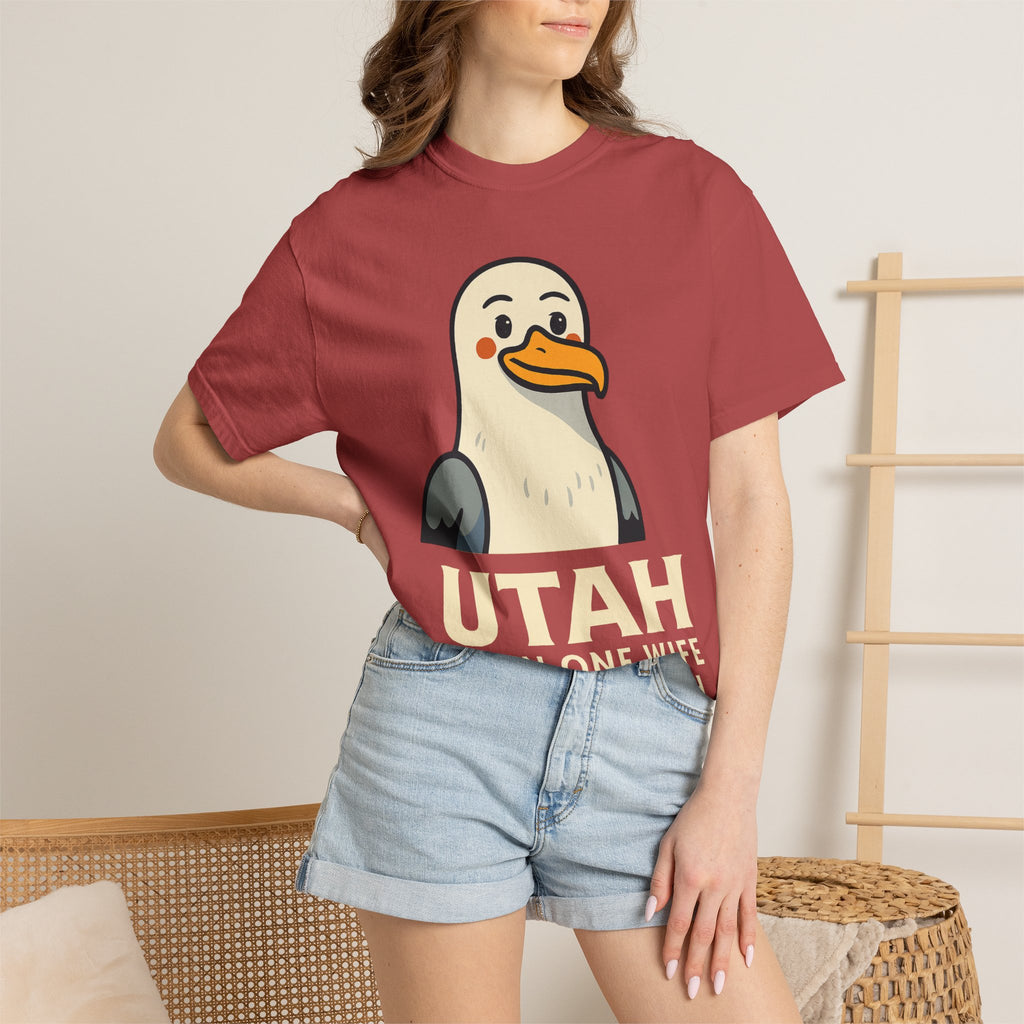 "Utah Seagull - When One Wife Isn't Enough" Unisex Garment-Dyed T-shirt