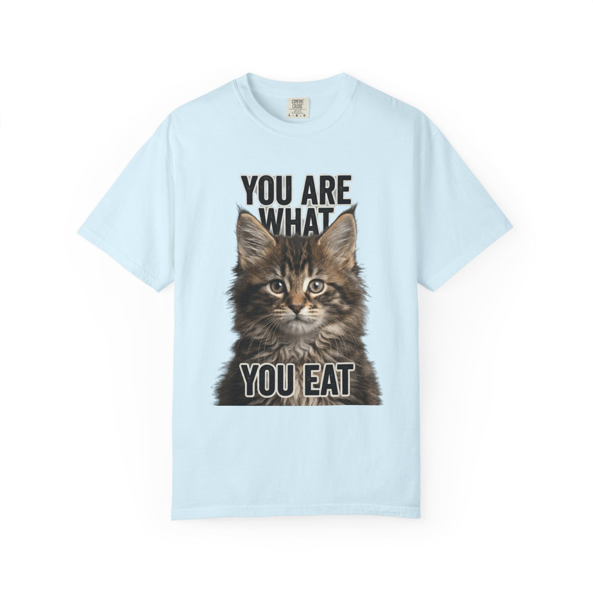 Color: Chambray | You Are What You Eat - Cat 4 Unisex Garment-Dyed T-shirt