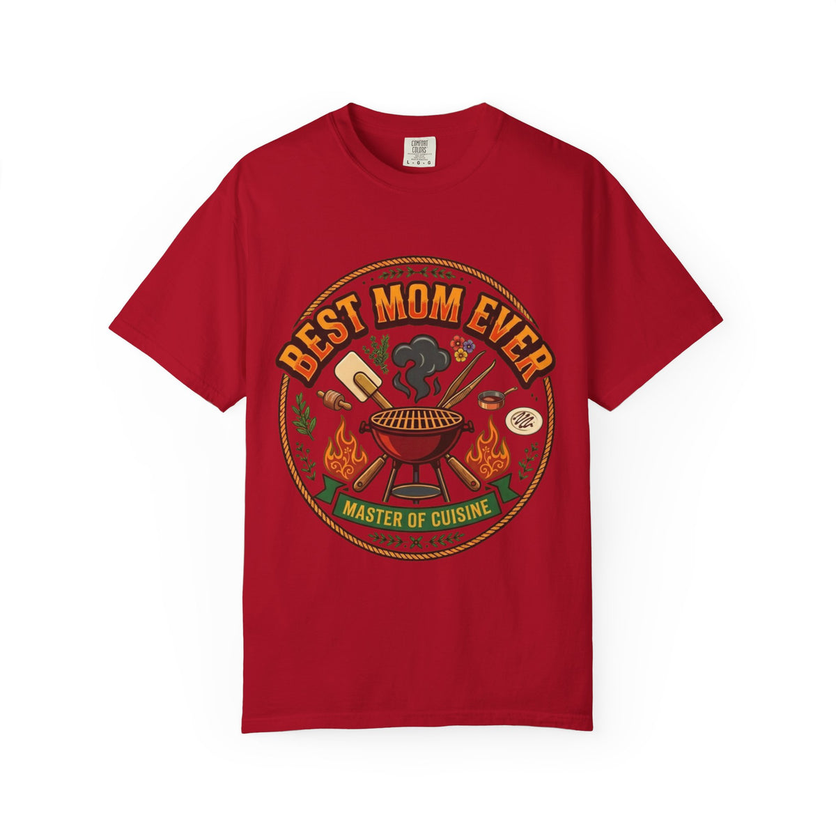 Color: Red | Best Mom Ever Unisex Garment-Dyed Tee