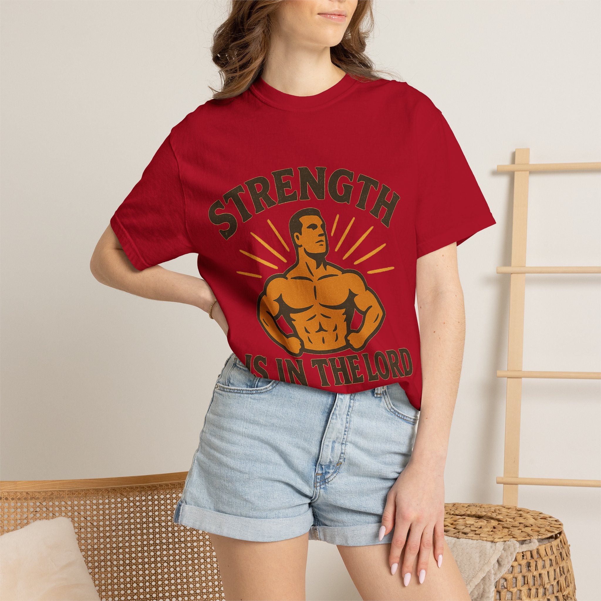 "Strength is in the Lord" Unisex Garment-Dyed T-shirt