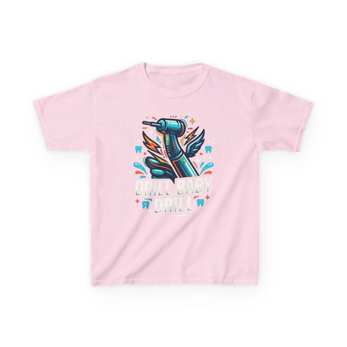Color: Light Pink | Drill Baby Drill Kids Tee