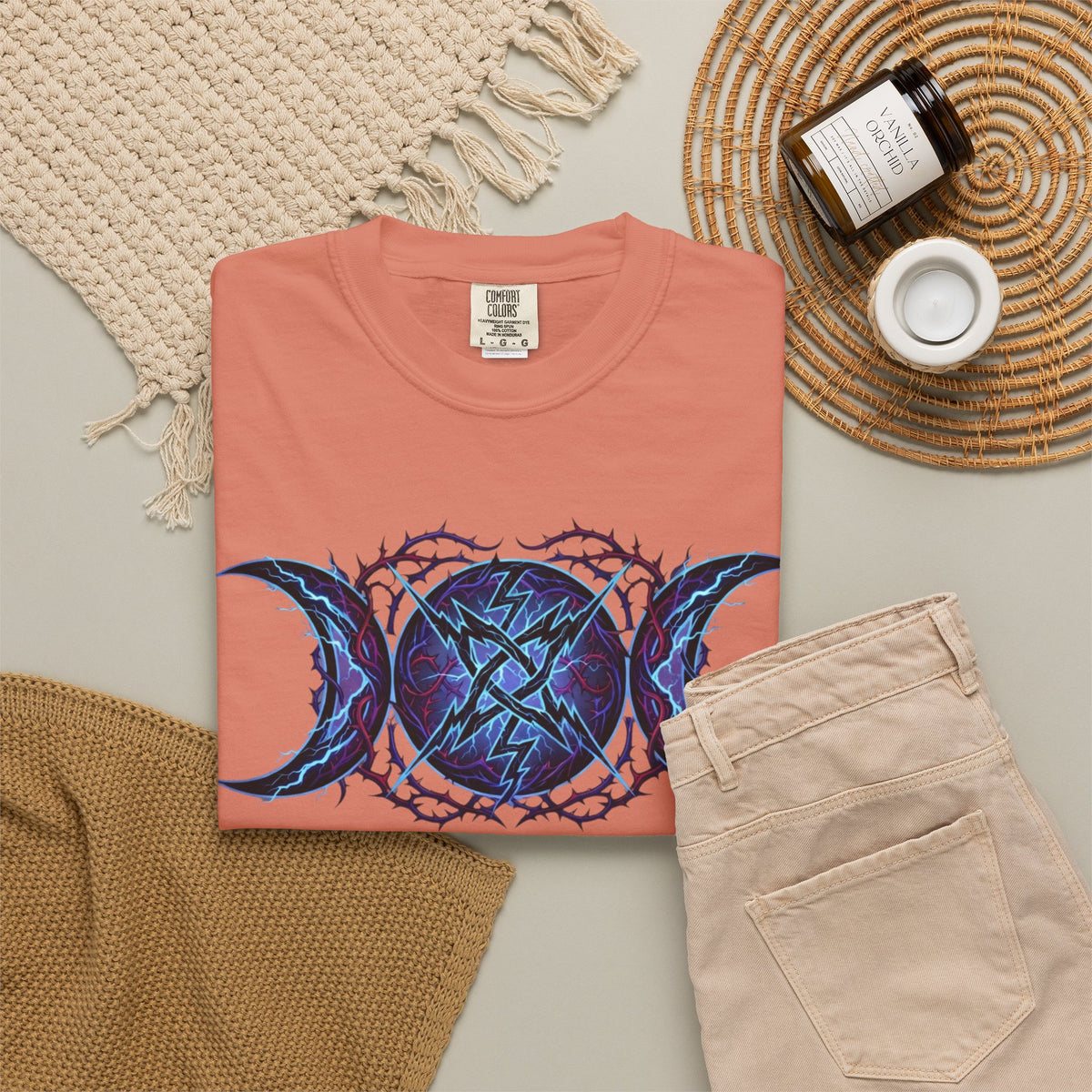 "Triple Goddess Tempest" Unisex Garment-Dyed Tee