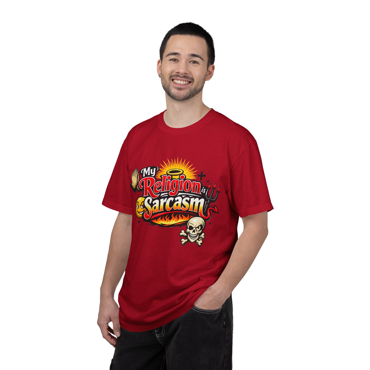 Color: Red | Sarcasm is My Savior | Garment-Dyed Tee — AttitudeShirts