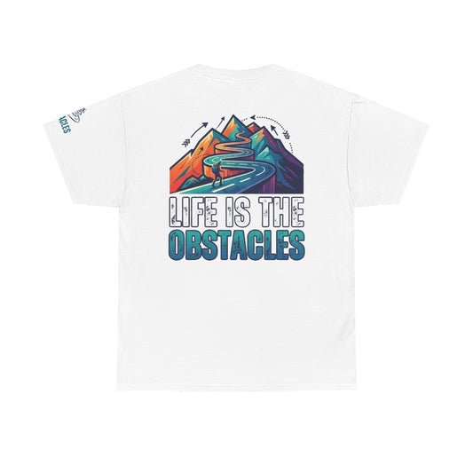 Color: White | Life Is The Obstacles Premium Graphic Tee
