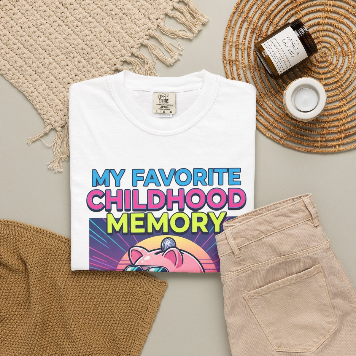 "Favortie Childhood Memories - Not Paying Bills" Unisex Garment-Dyed Tee
