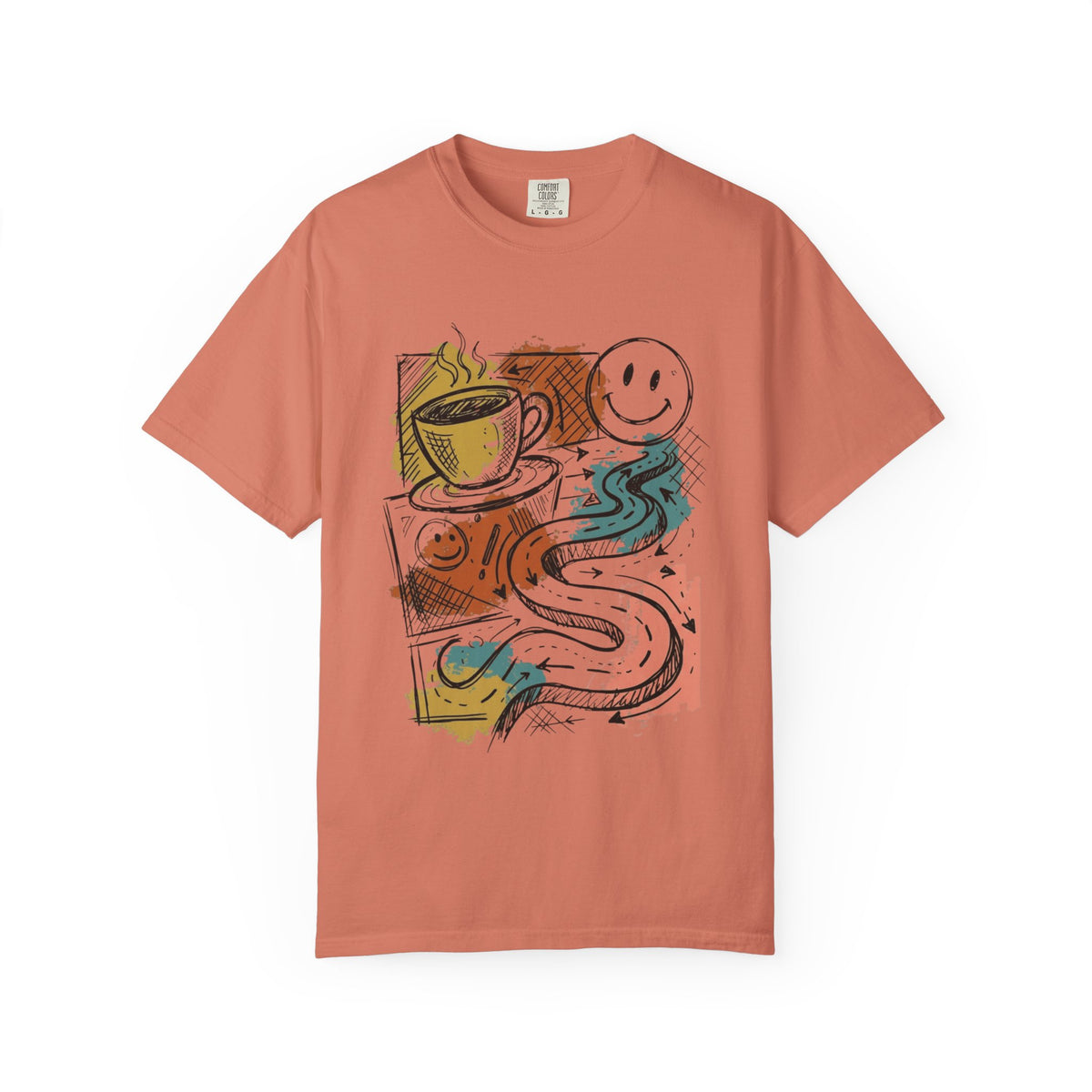 "Happy Coffee" Unisex Garment-Dyed Tee