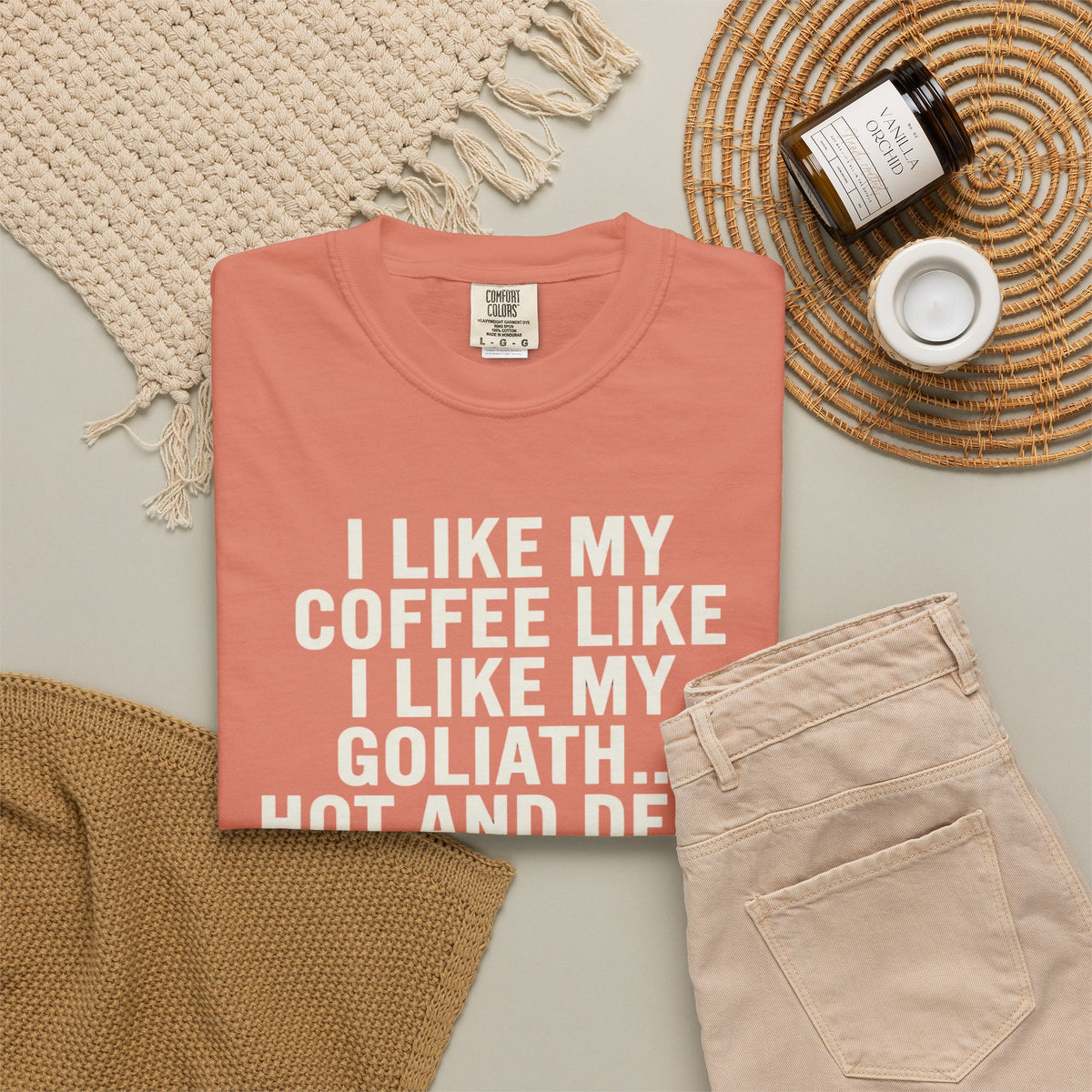 Good Book Series Coffee Hot and Dead Unisex Garment-Dyed Tee