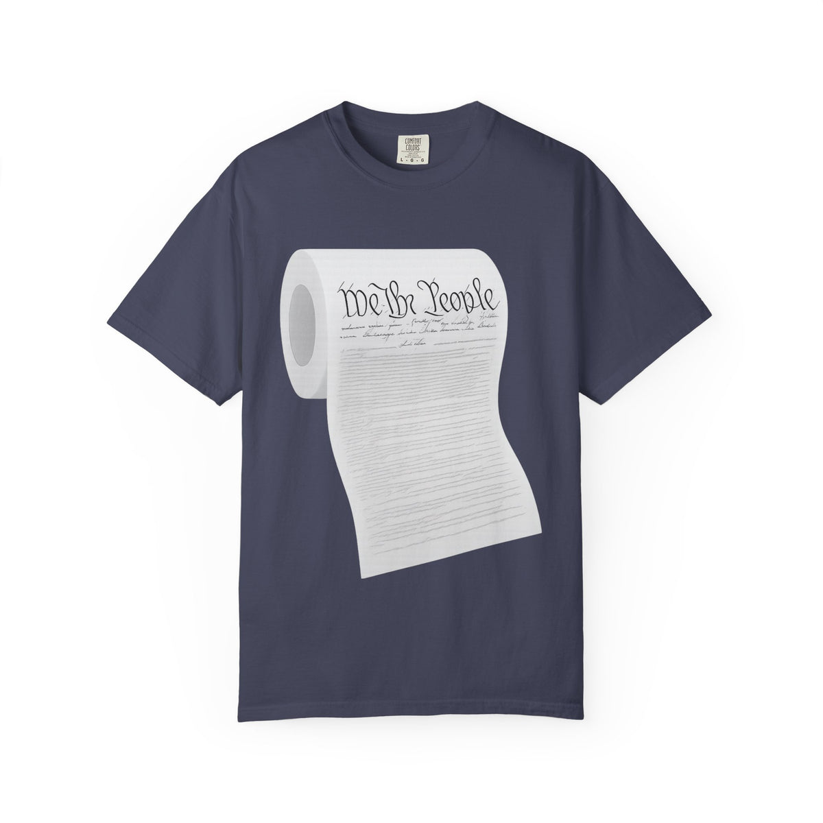 Color: Denim | Toilet Paper Constitution  Unisex Garment-Dyed T-shirt