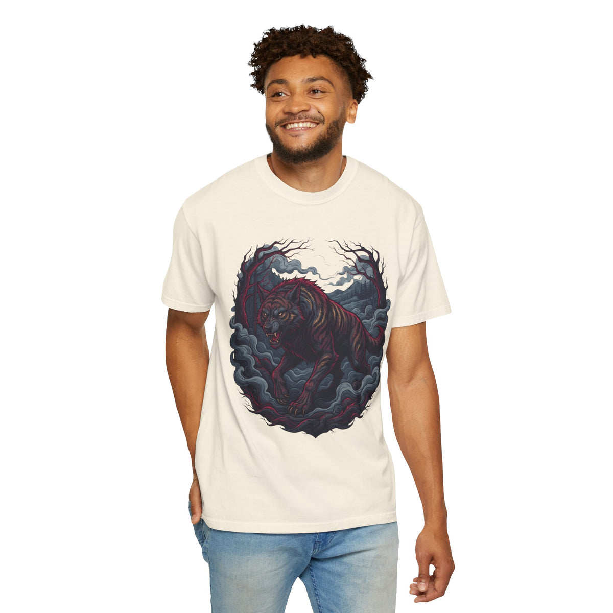 Color: Ivory | The Beast of Gévaudan (France) Unisex Garment-Dyed Tee