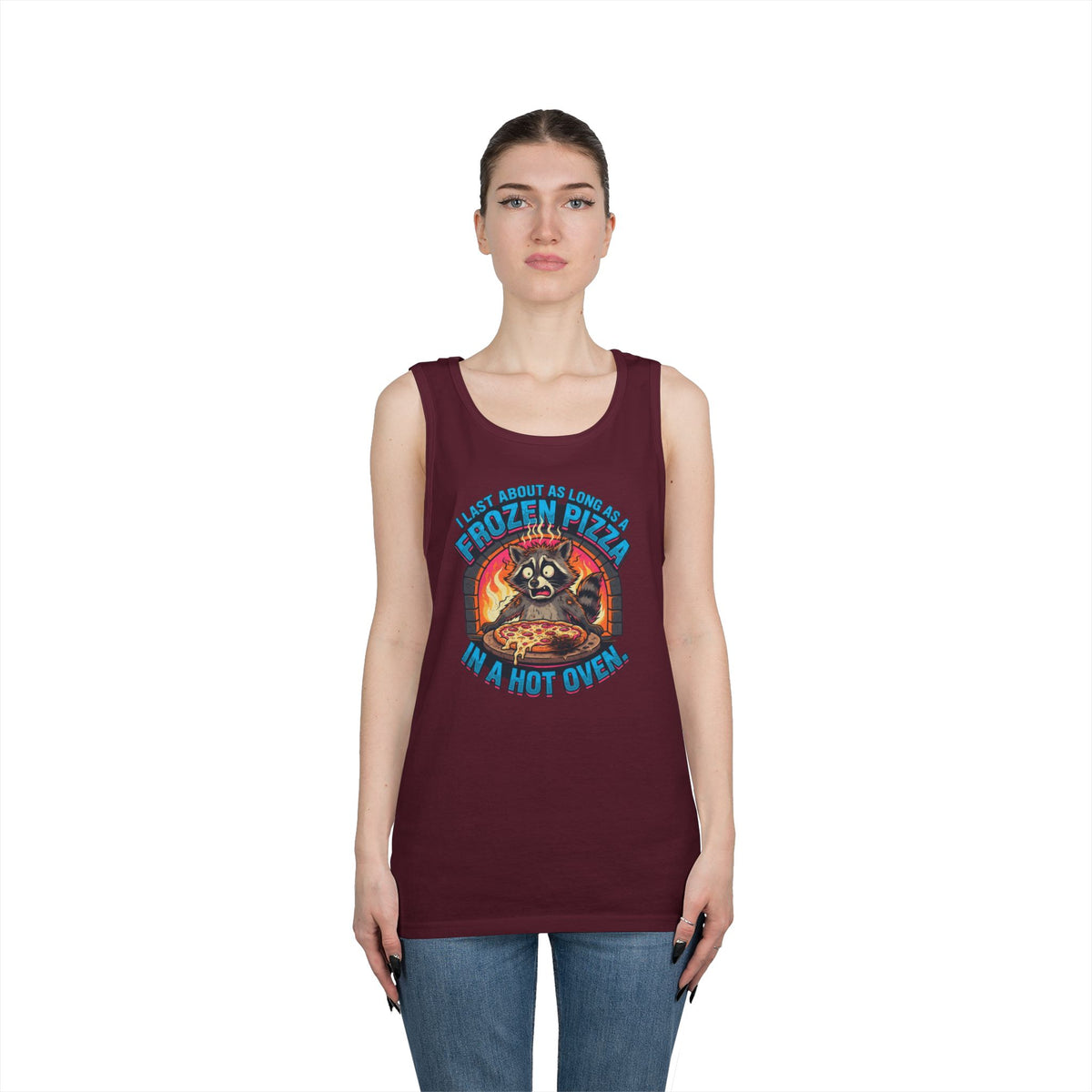 Color: Maroon | Frozen Pizza in a Hot Oven Tank Top