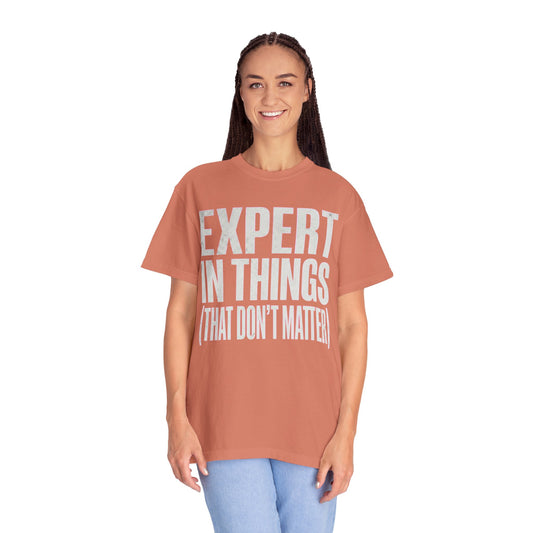 Color: Terracotta | Expert In Things Unisex Garment-Dyed Tee
