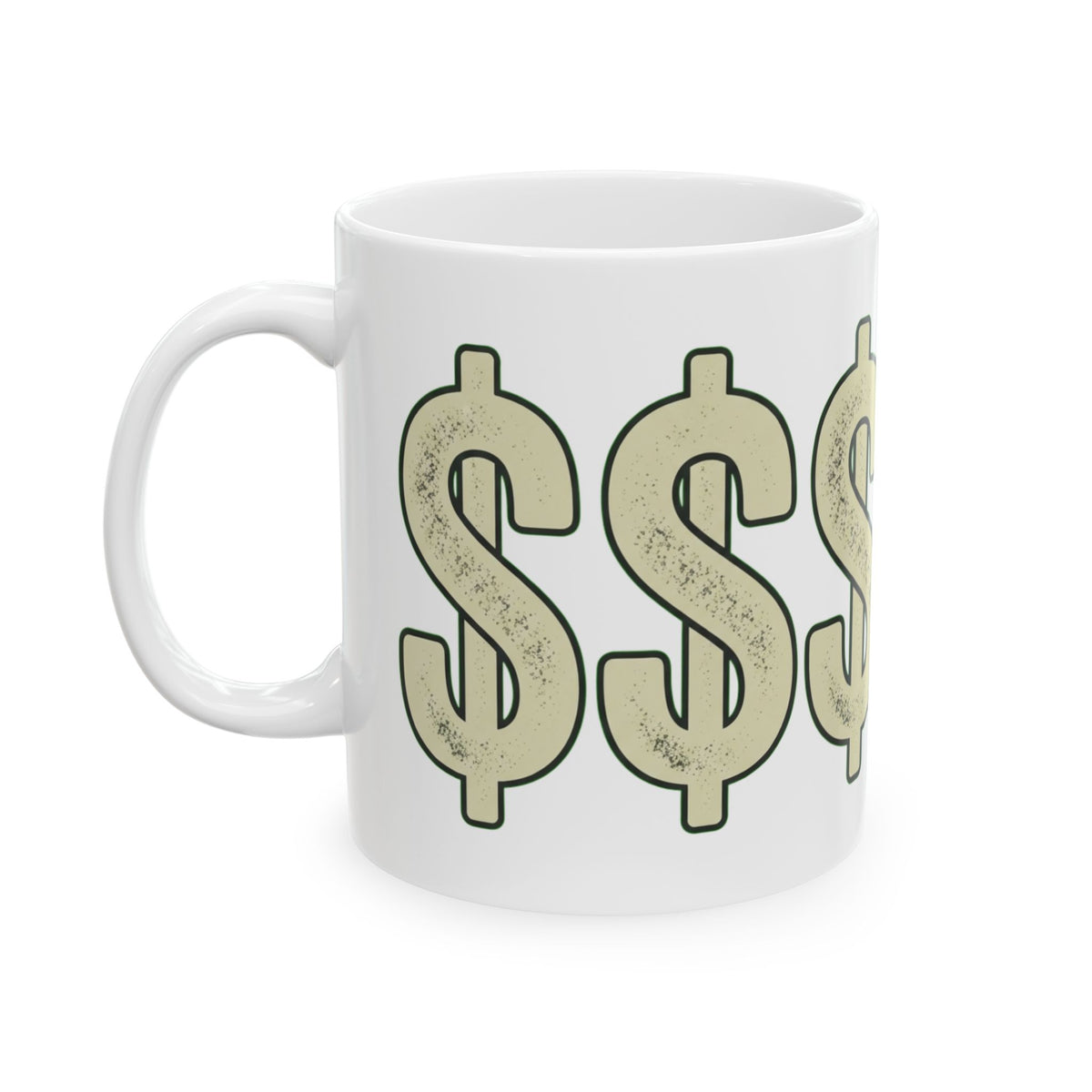 "Technically Wealthy" White Ceramic Mug — Graphic