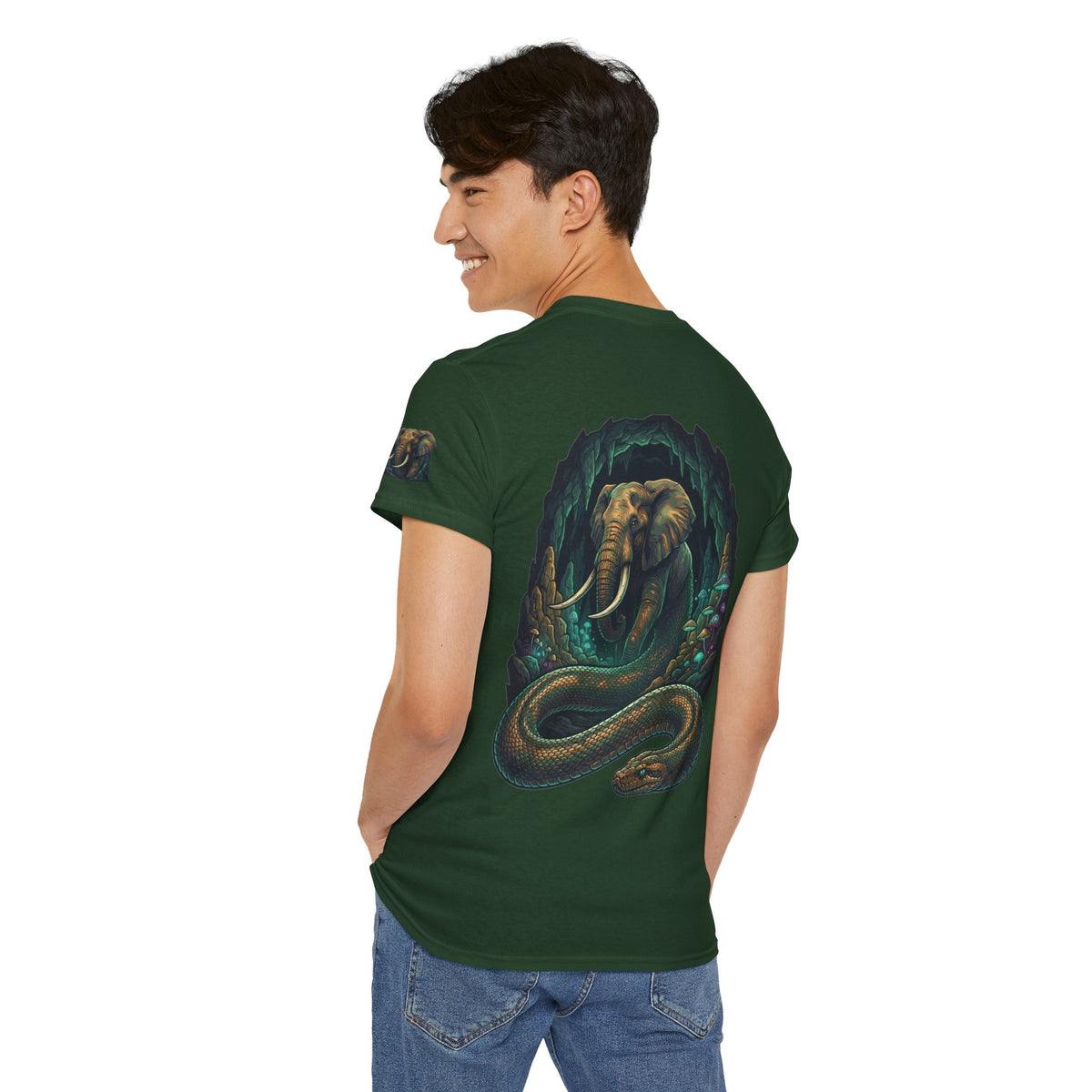 Color: Forest Green | Grootslang (South African Mythology) Premium Graphic Tee