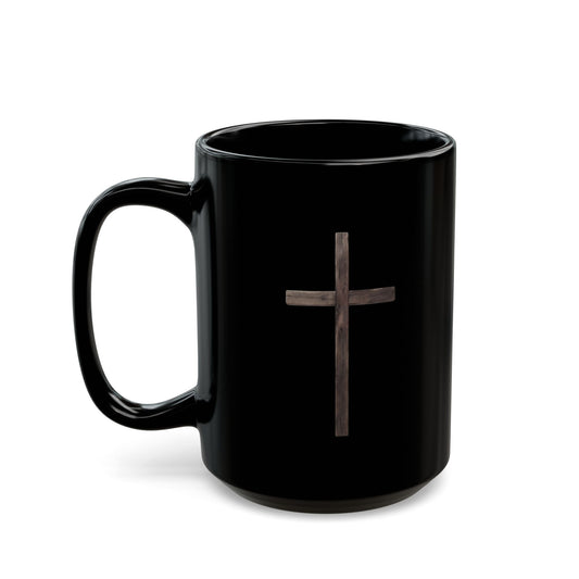 "God Has A Plan For Me" Black Ceramic Mug — Graphic