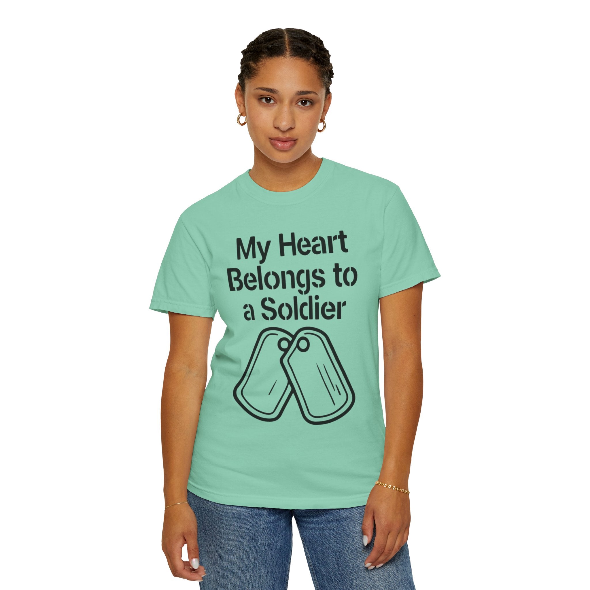 "My Heart Belongs to a Soldier" Unisex Garment-Dyed T-shirt
