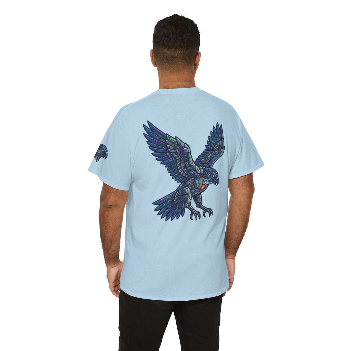 Color: Light Blue | Cyber Eagle Premium Graphic Tee