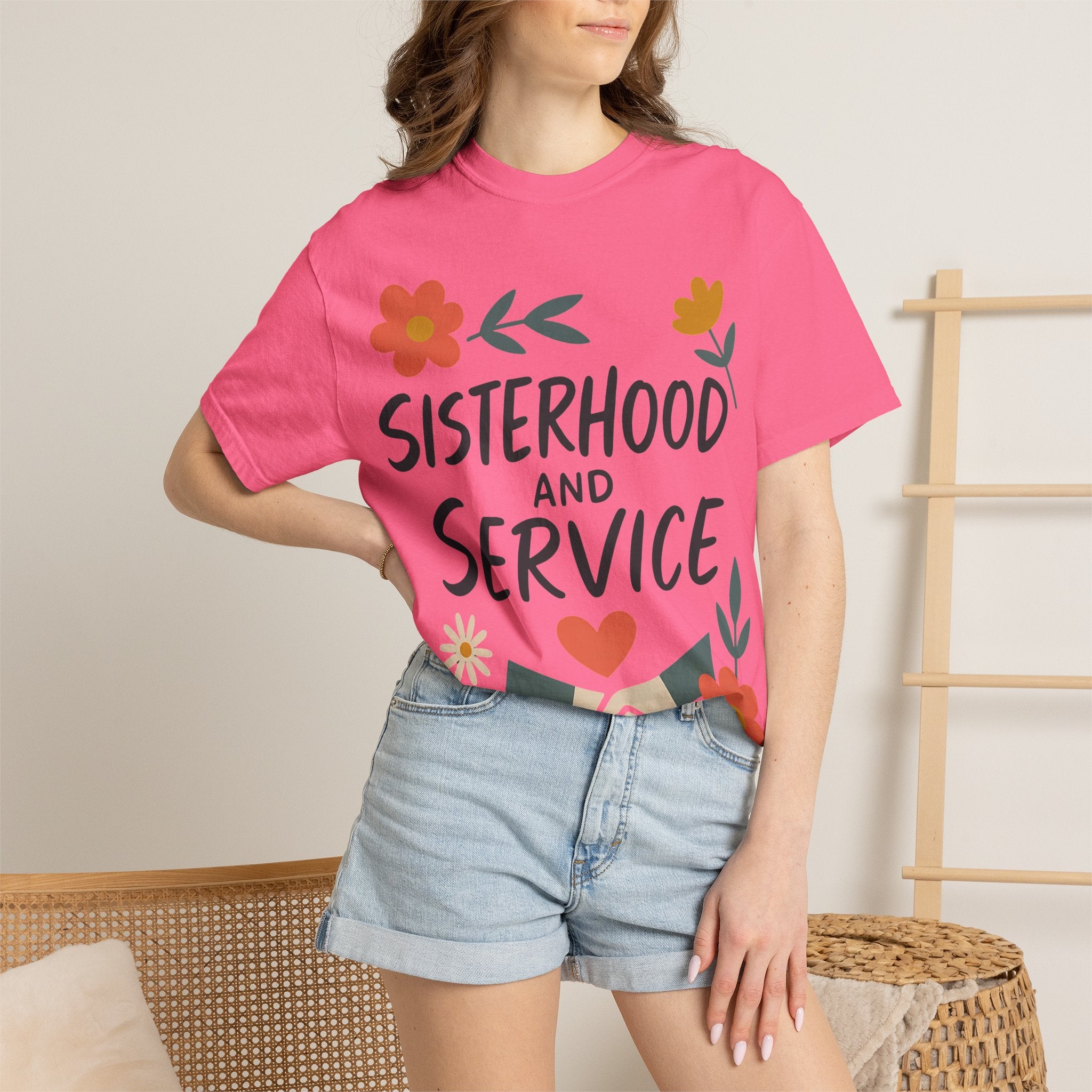 "Sisterhood and Service" Unisex Garment-Dyed T-shirt