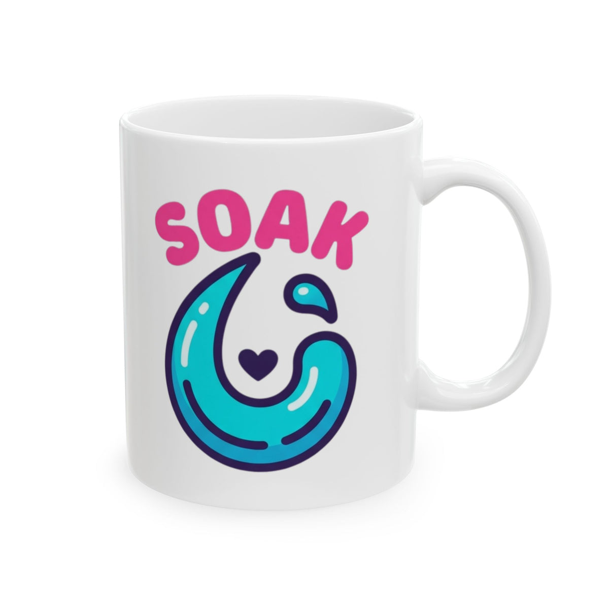"Soaking Makes Me Wet" White Ceramic Mug — Graphic