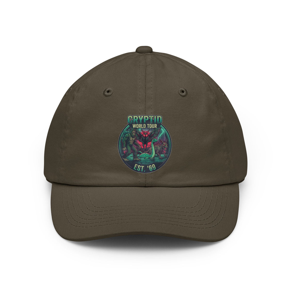 Color: Olive | Puzizia (Global-Cryptid Mashup) Cryptid World Tour Dad Hat