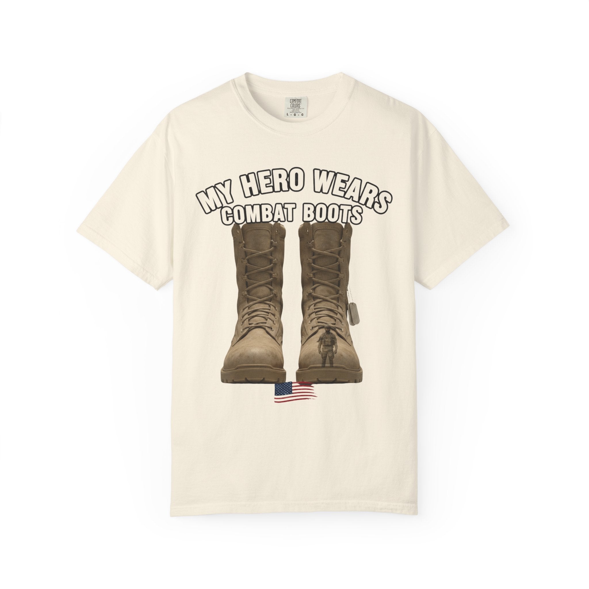 "My Hero Wears Combat Boots" Unisex Garment-Dyed T-shirt