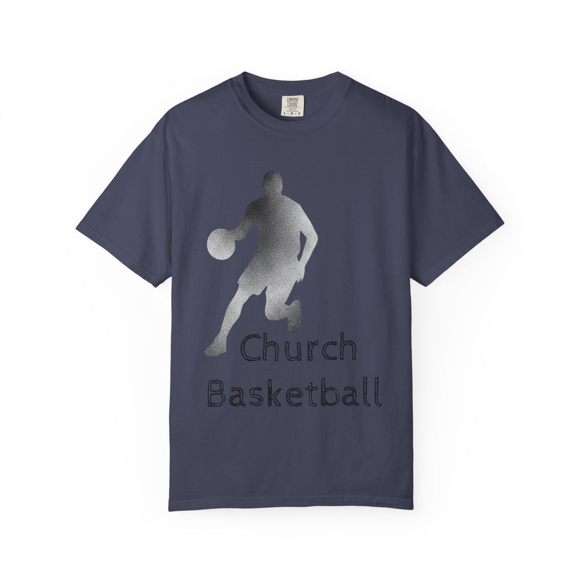 Color: Denim | Church Basketball: High Court Unisex Garment-Dyed T-shirt