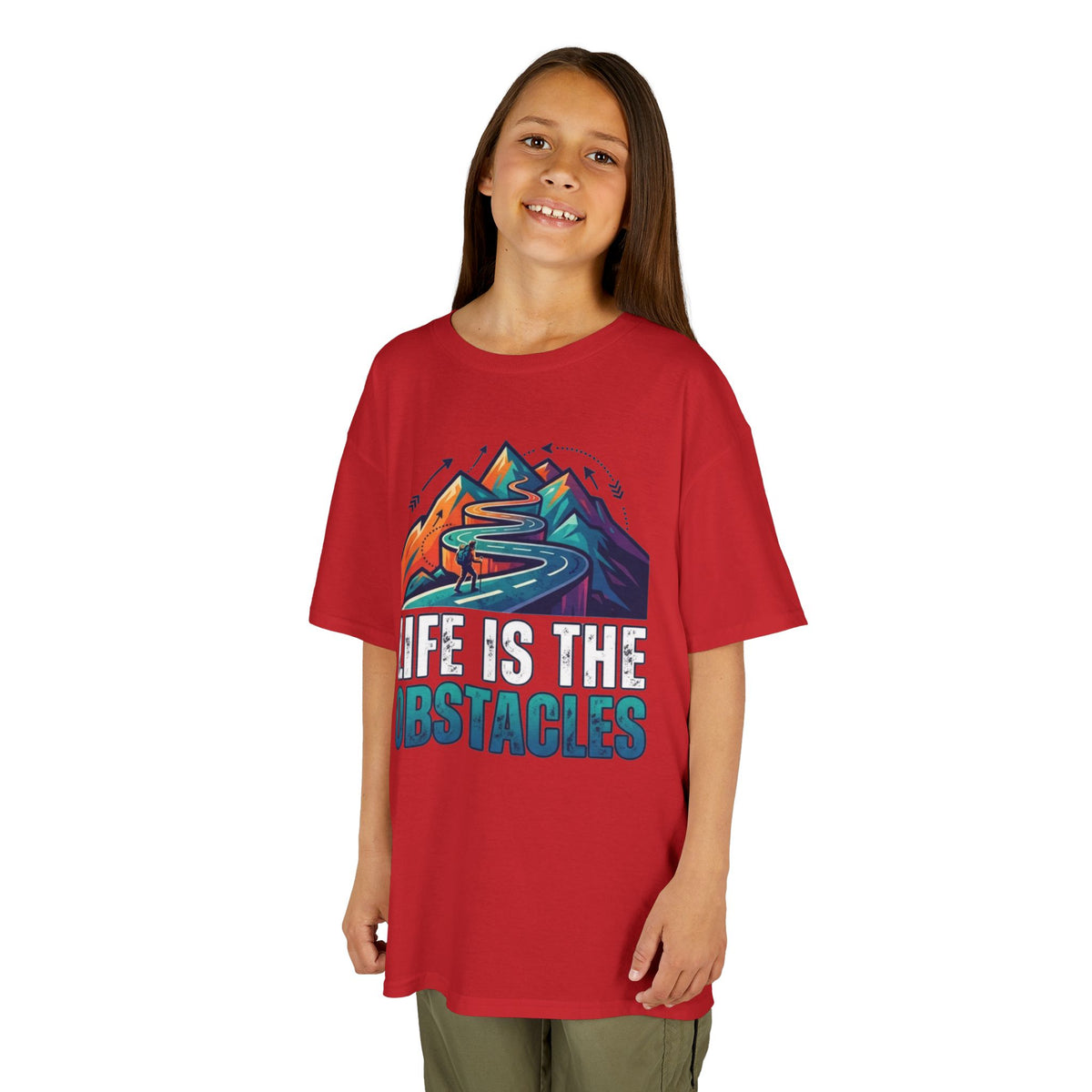 Color: Red | Life Is The Obstacles Kids Tee