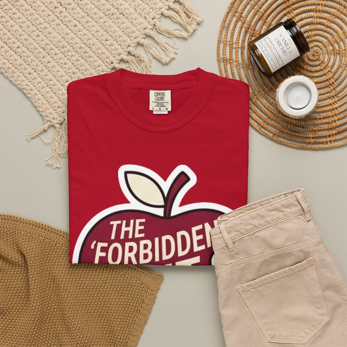 "Good Book Series Forbidden Fruit Tasted Better" Unisex Garment-Dyed Tee