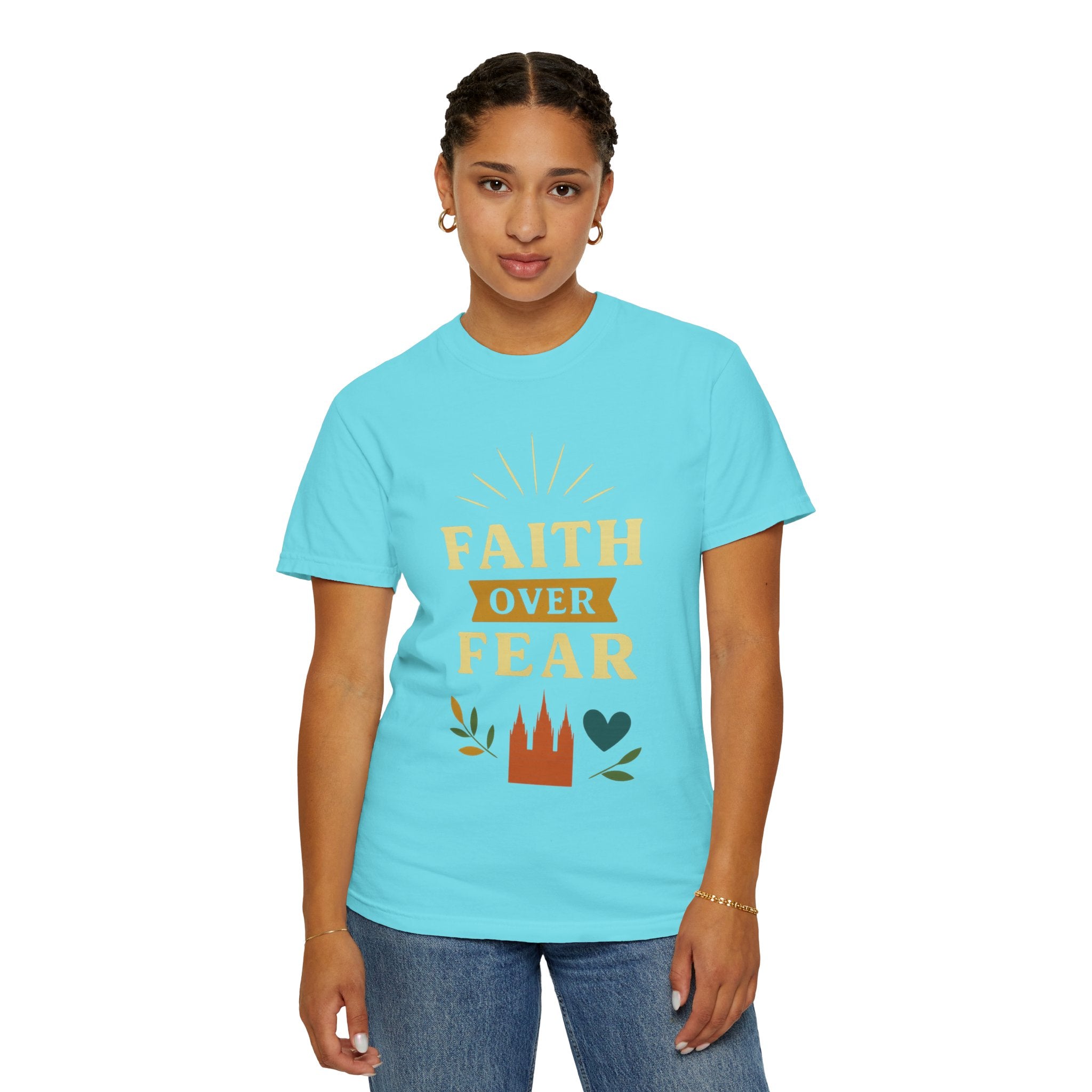 "Faith Over Fear-2" Unisex Garment-Dyed T-shirt
