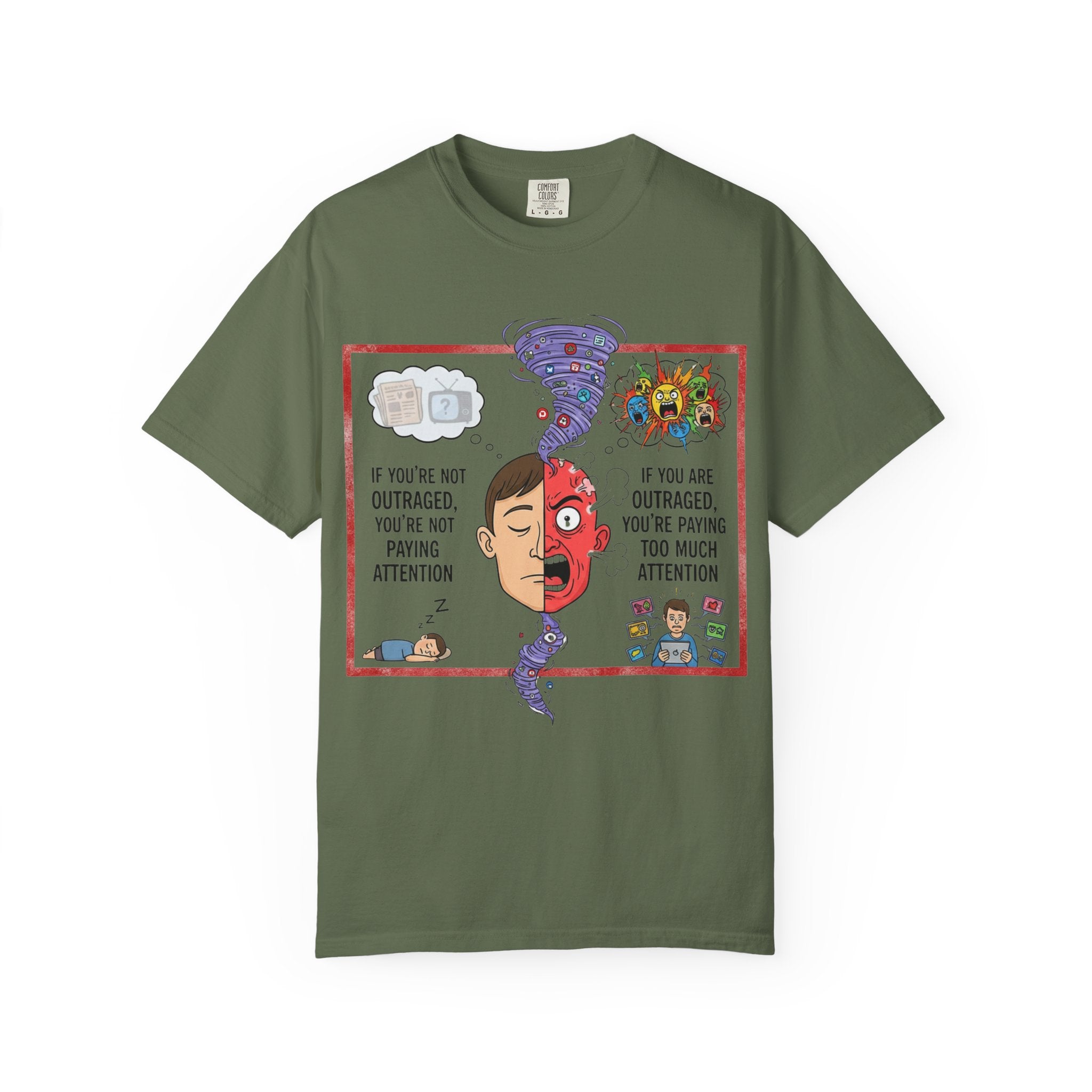 "The Outrage Paradox" Unisex Garment-Dyed T-shirt