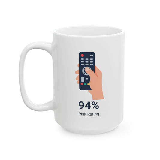 "Peak Bing Risk" White Ceramic Mug — Graphic