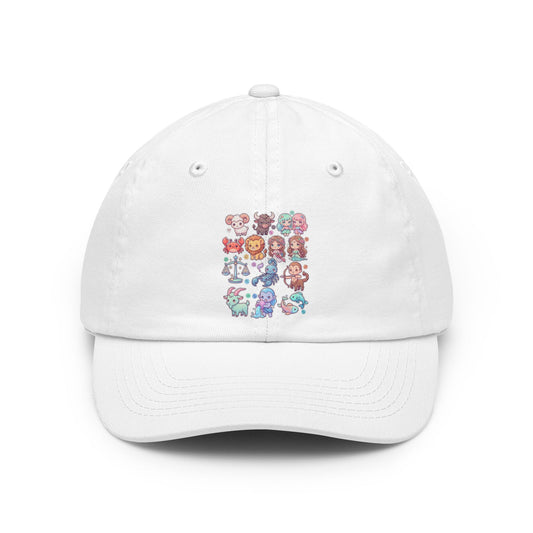 Color: White | Cute Chibi Zodiac Dad Hat