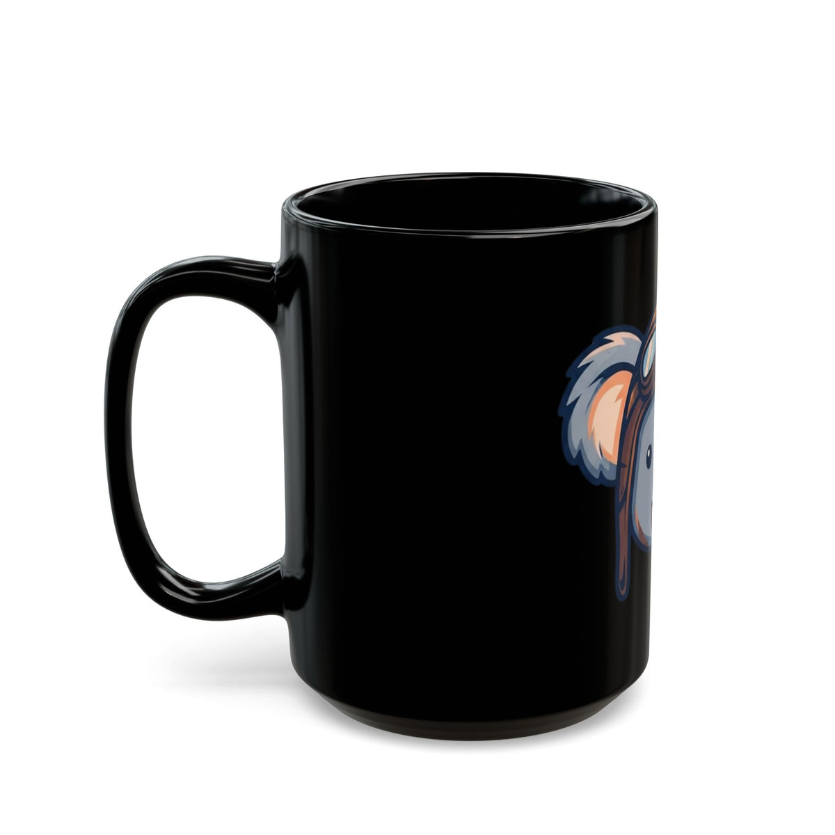"Koala Credible" Black Ceramic Mug — Graphic