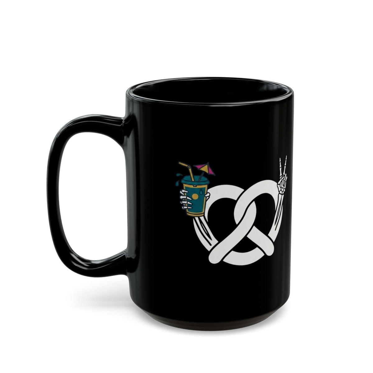 "Flexible But Not About Brunch" Black Ceramic Mug — Graphic