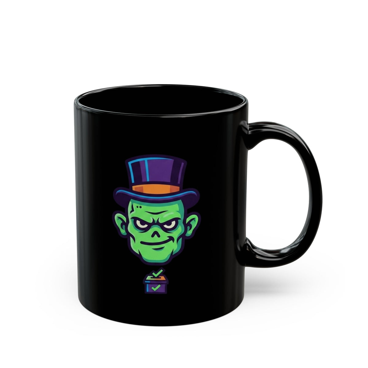 "Spooky-Fy Politics" Black Ceramic Mug — Graphic