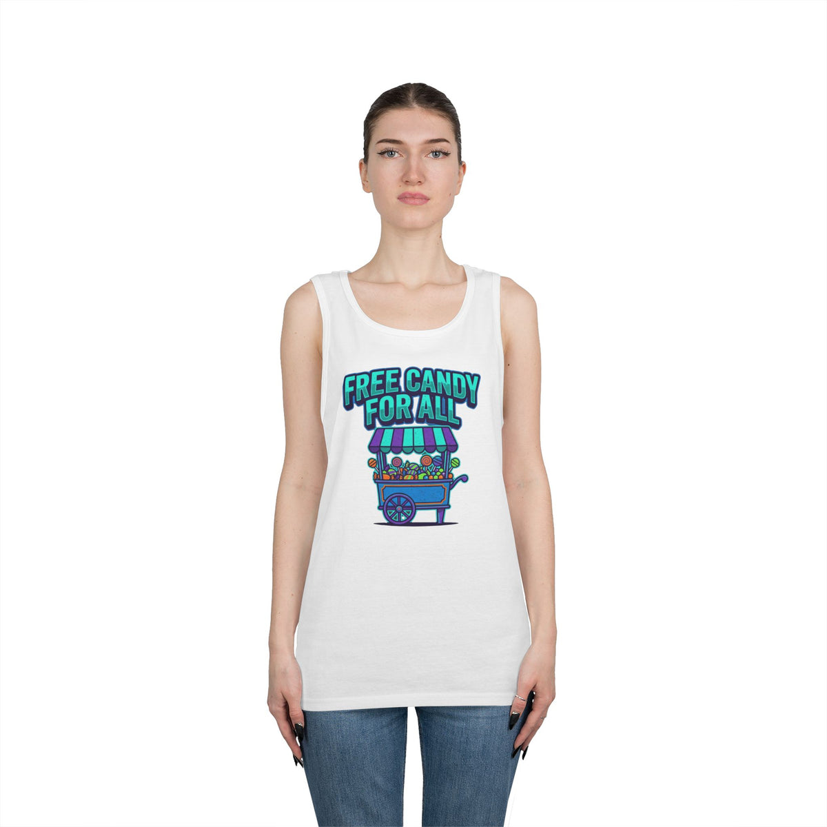 Color: White | Free Candy For All Tank Top