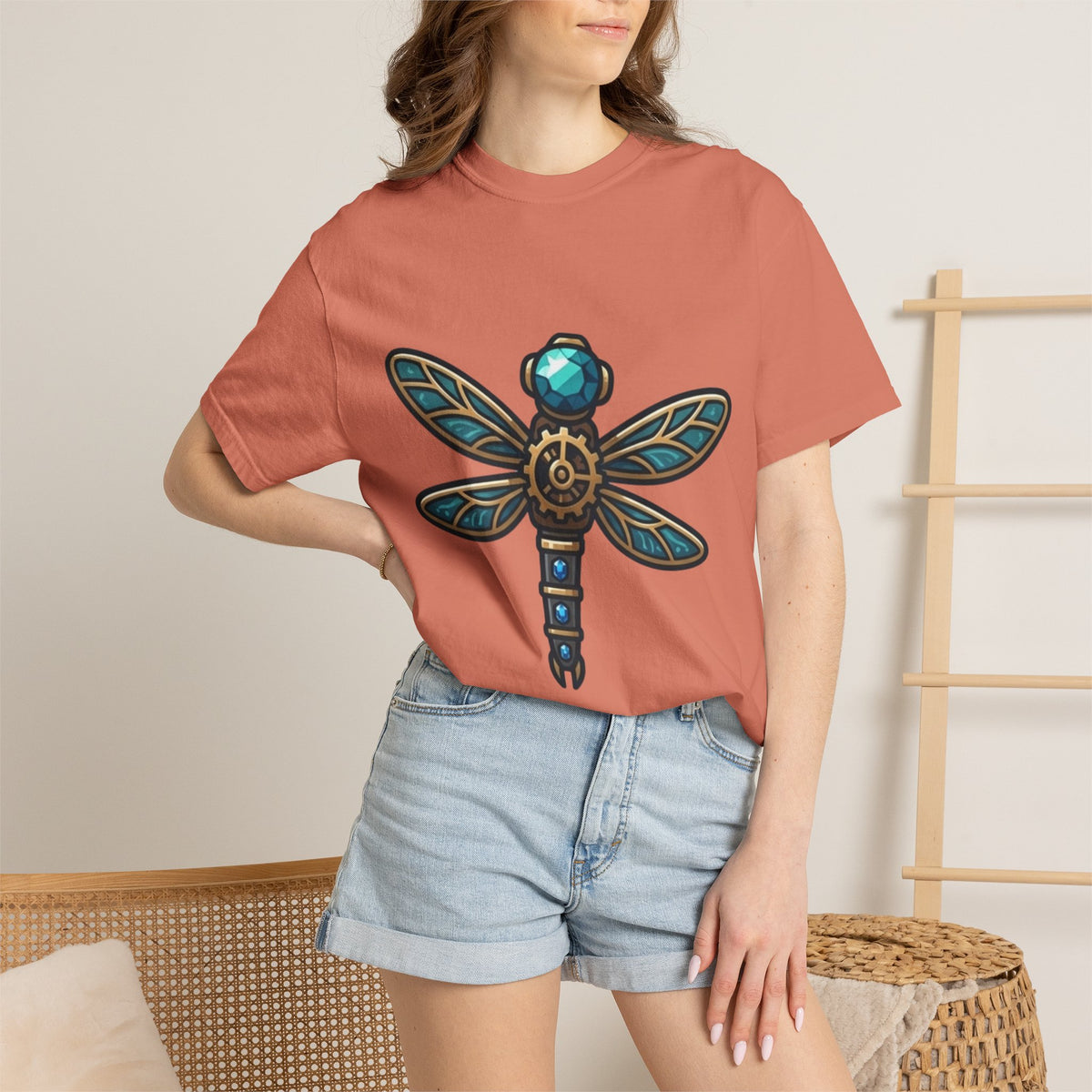 Color: Terracotta | Dragonfly Unisex Garment-Dyed Tee