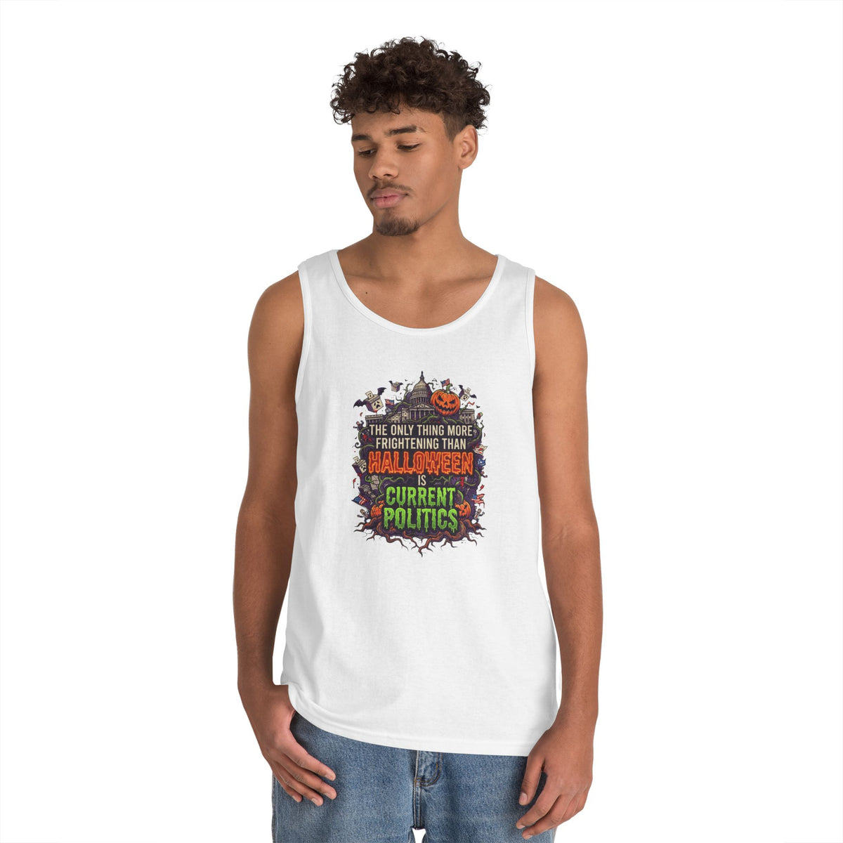 Color: White | Current Politics Tank Top