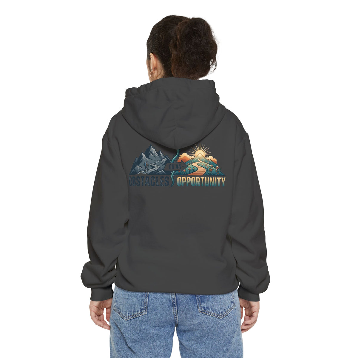 Color: Pepper | Obstacle Or An Opportunity Garment-Dyed Hoodie