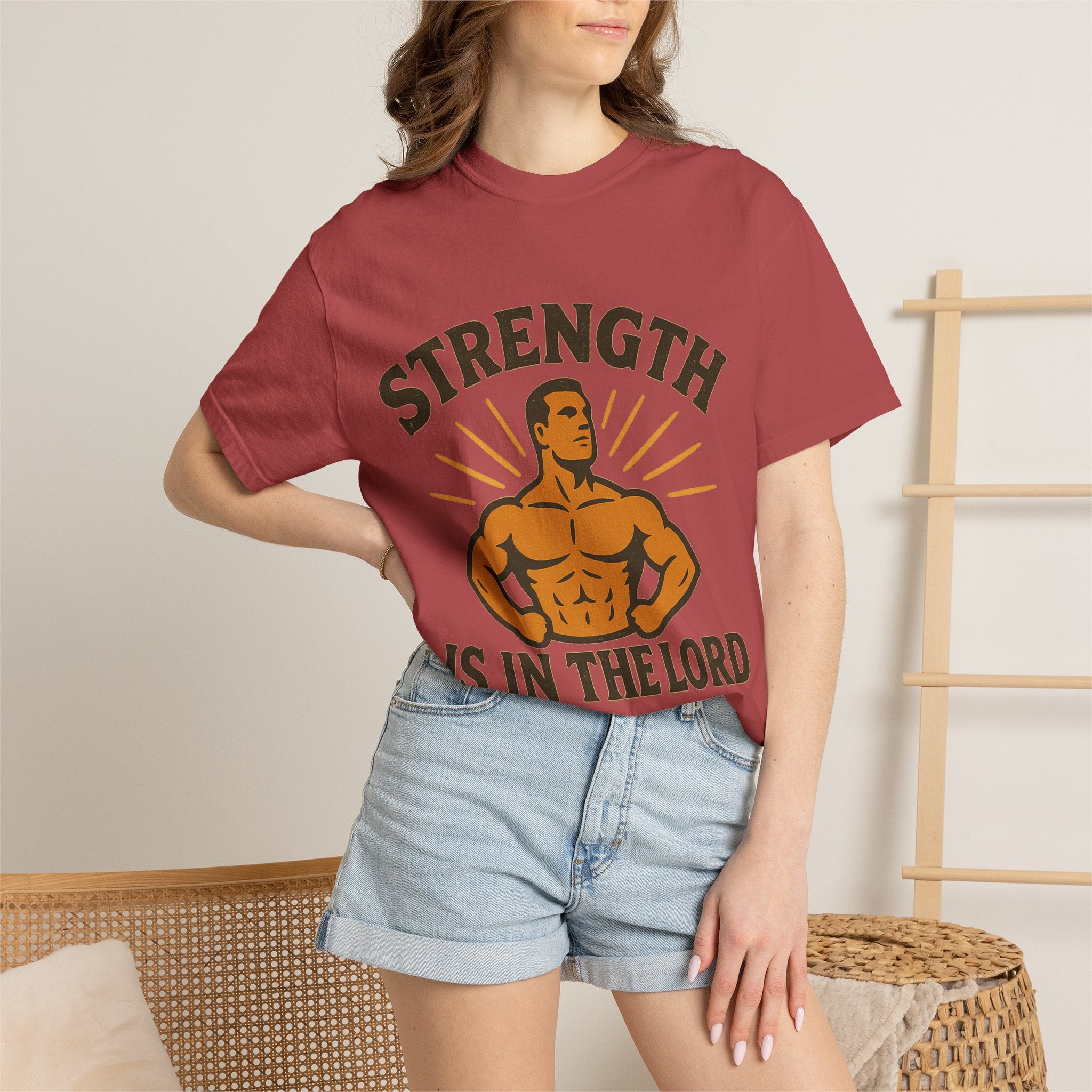 "Strength is in the Lord" Unisex Garment-Dyed T-shirt