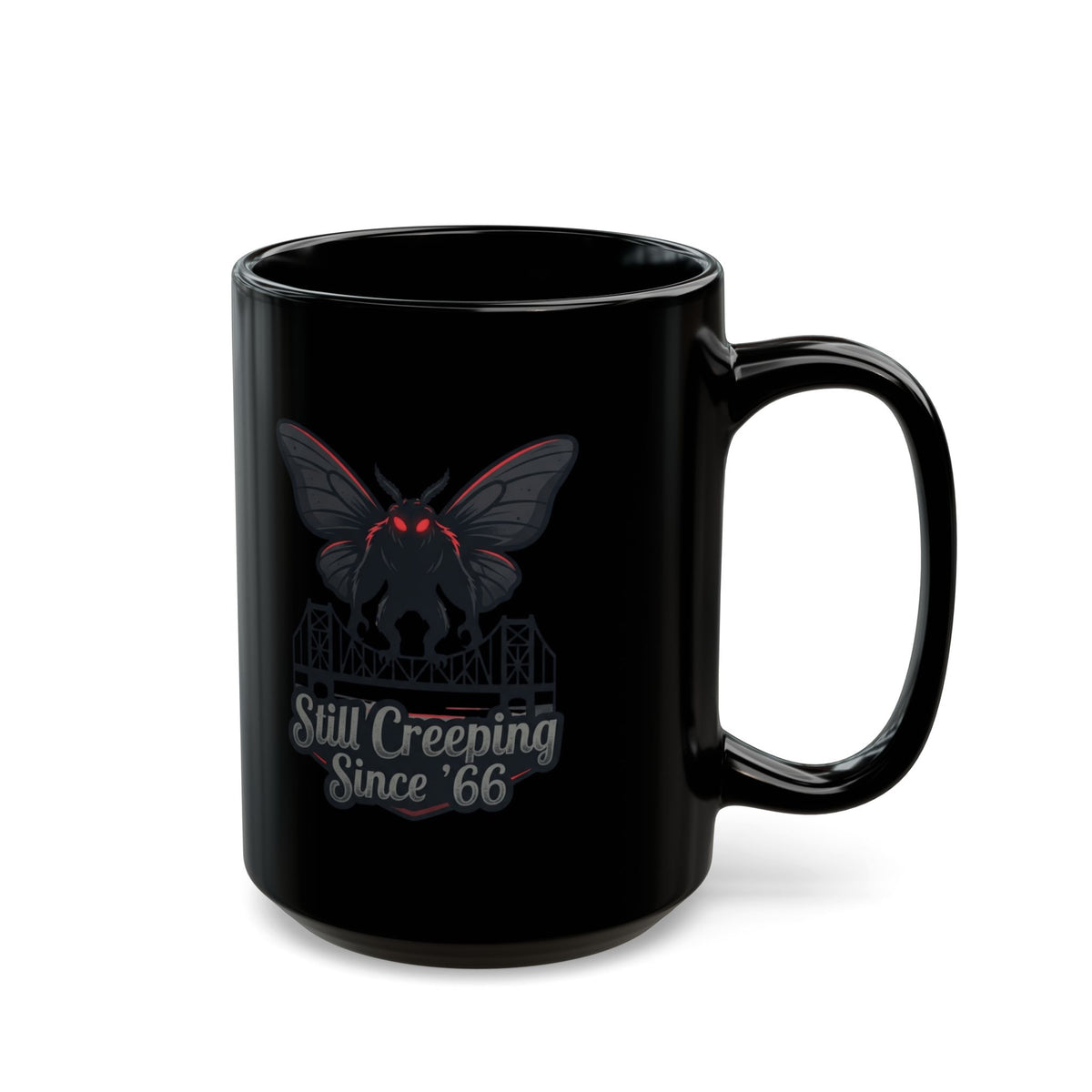 "Mothman (West Virginia, USA)" Black Ceramic Mug