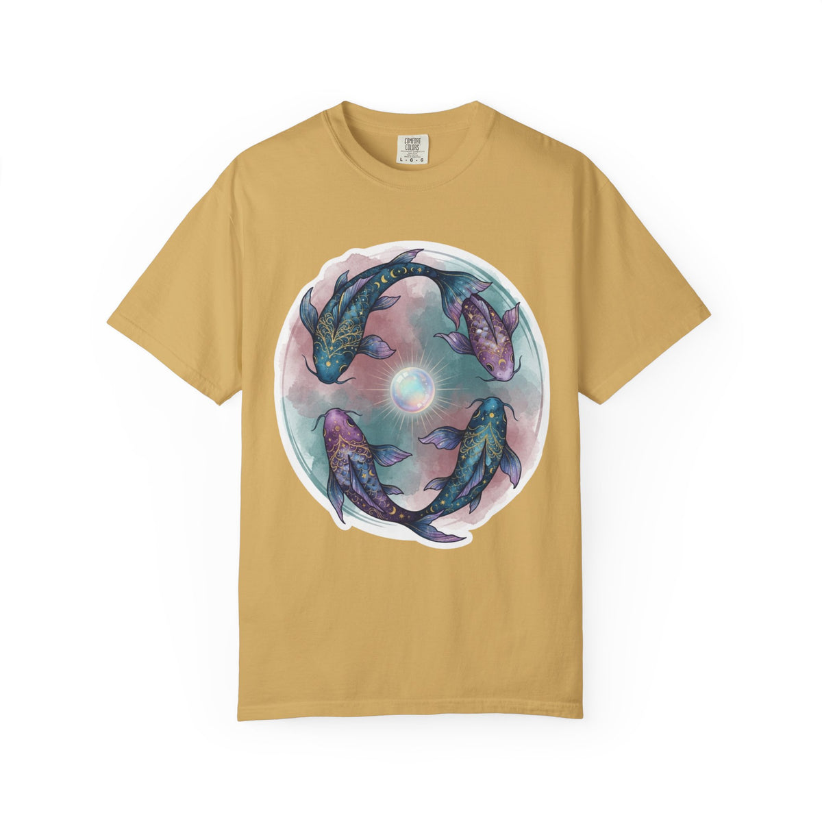 "Pisces The Infinite Fish" Unisex Garment-Dyed Tee