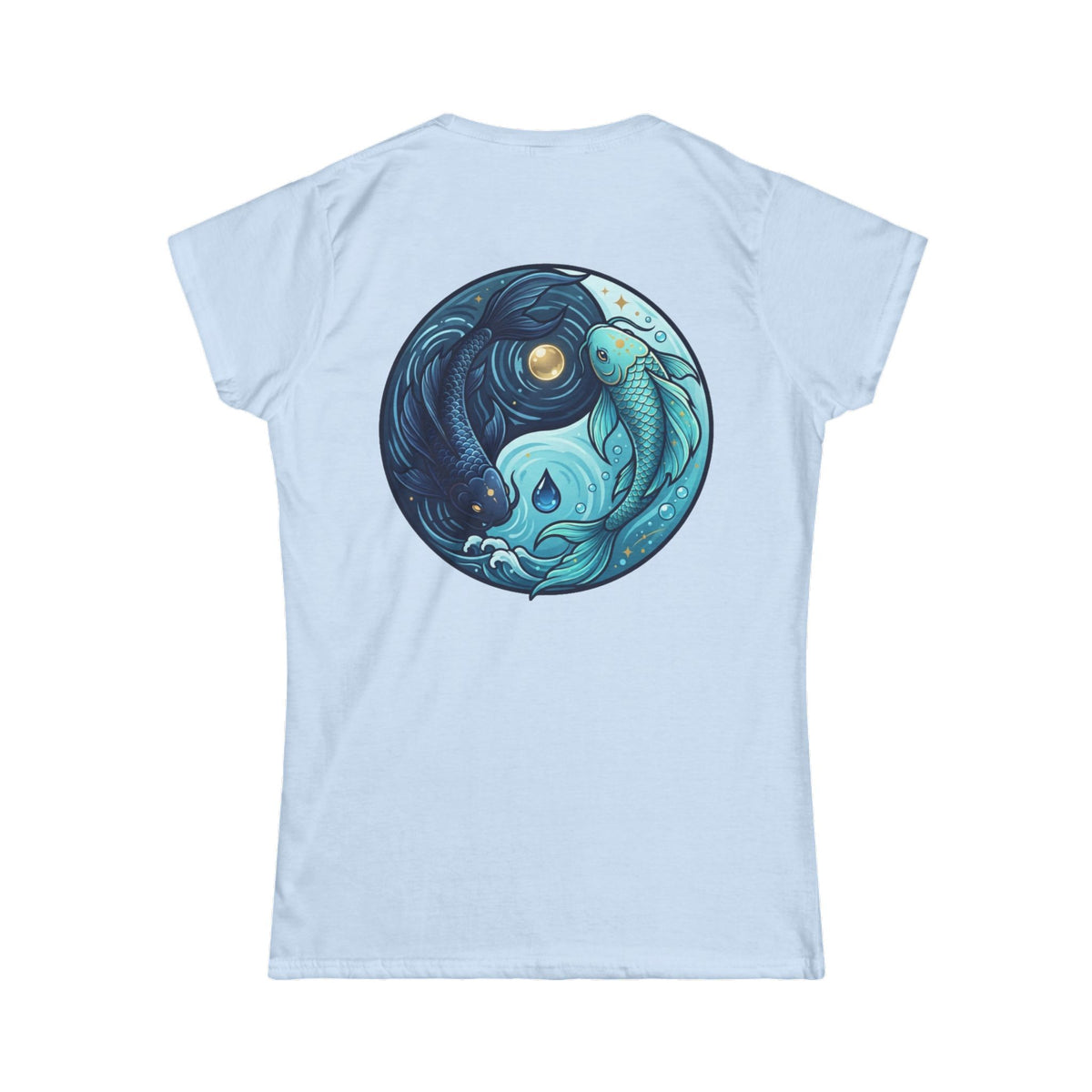 Color: Light Blue | Yin Yang Pisces Women's Tee