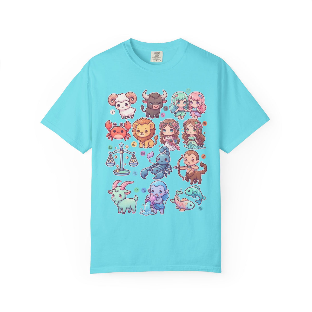 "Cute Chibi Zodiac" Unisex Garment-Dyed Tee
