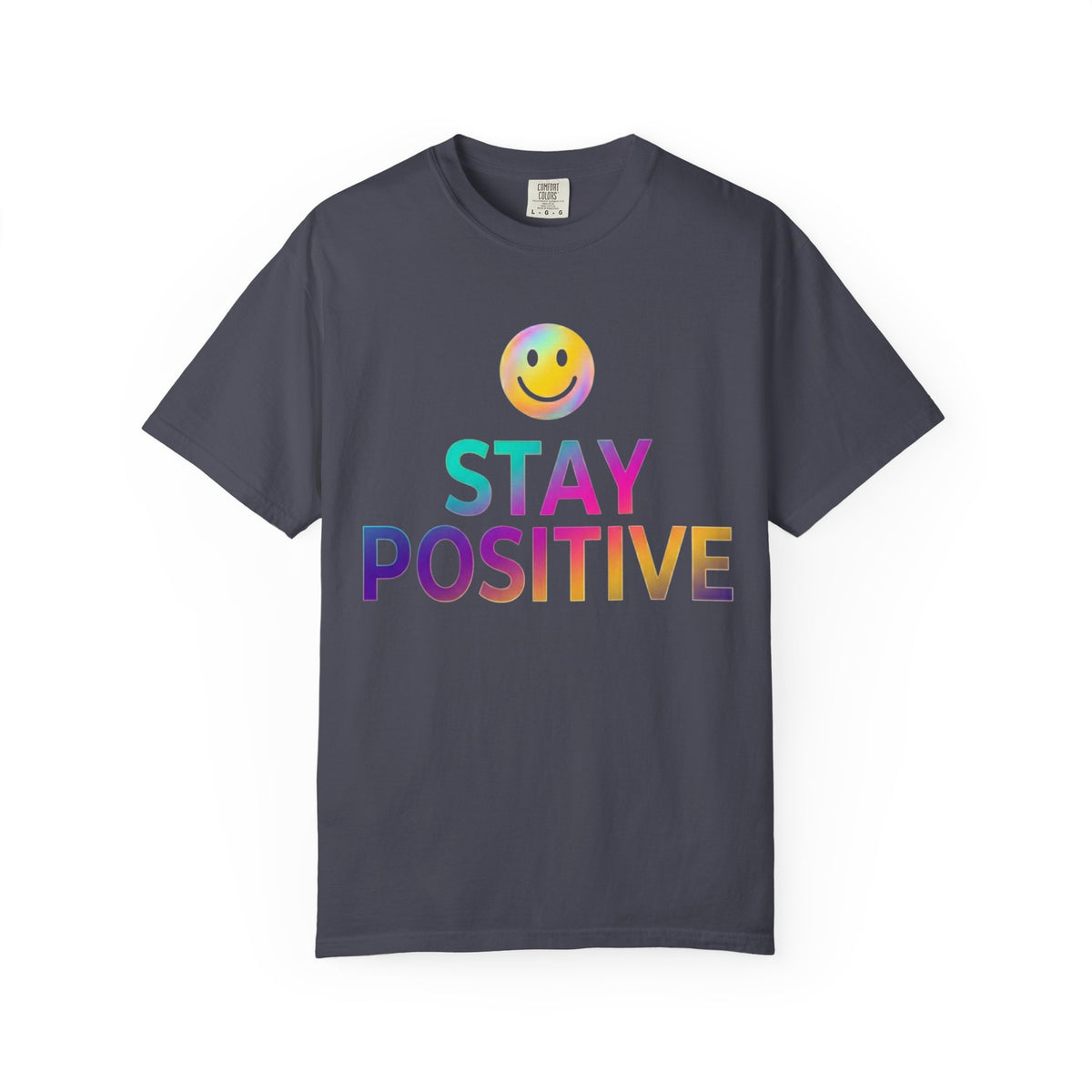 Color: Navy | Stay Positive Unisex Garment-Dyed Tee